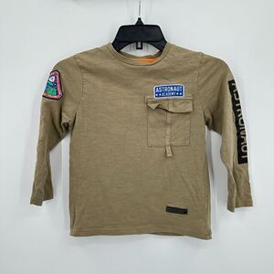 Buzz Aldrin NASA‎ Shirt Kids S Green Astronaut Space Patches Science Astonaut